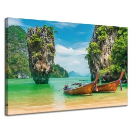 obraz-na-plotnie-lodzie-przy-brzegu-woda-krajobraz-120x80-cm