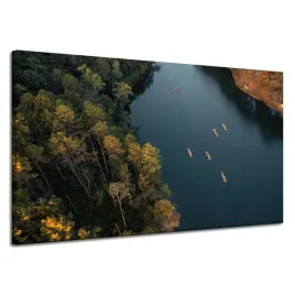obraz-na-plotnie-splyw-kajakiem-las-rzeka-przyroda-120x70-cm