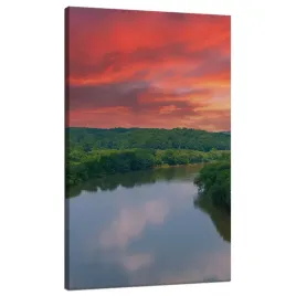 obraz-na-plotnie-rozowe-niebo-slonce-rzeka-natura-70x120-cm