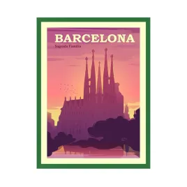 plakat-miasta-barcelona-katalonia-40x50-ramka-zielona-hiszpania-europa-sagr