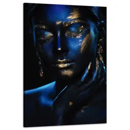 obraz-na-plotnie-zamyslona-kobieta-zlota-bizuteria-60x90-cm