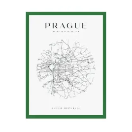 plakat-mapa-miasta-praga-kolo-40x50-ramka-zielona