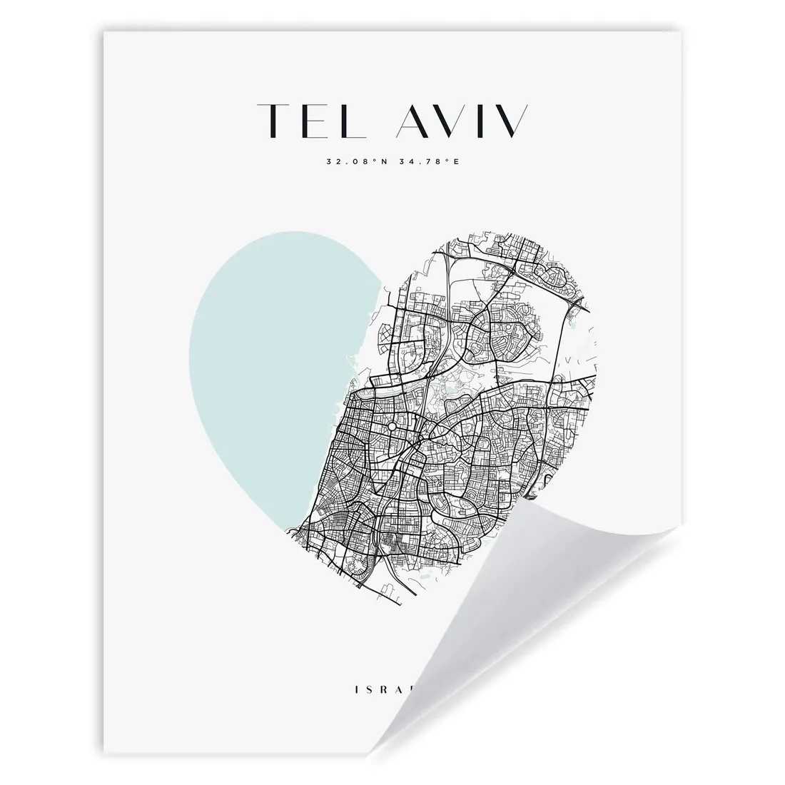 plakat-mapa-miasta-tel-aviv-serce-24x30-cm