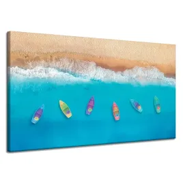 obraz-na-plotnie-lodki-przy-brzegu-piasek-woda-120x70-cm-idealny-na-prezent