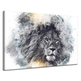 obraz-na-plotnie-czarna-twarz-smutnego-lwa-120x80-cm-idealny-na-prezent