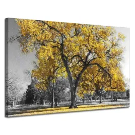 obraz-na-plotnie-czarne-drzewa-zolte-liscie-120x80-cm-idealny-na-prezent