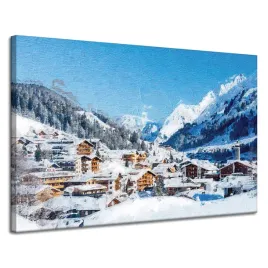 obraz-na-plotnie-sniezna-wioska-wsrod-gor-zima-120x80-cm-idealny-na-prezent