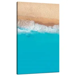 obraz-na-plotnie-plaza-woda-fale-blekit-70x120-cm-idealny-na-prezent