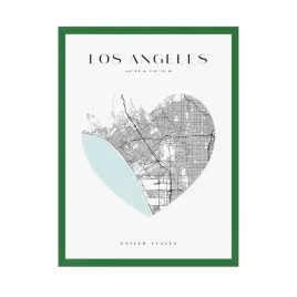 plakat-map-miast-los-angeles-serce-40x50-zielona