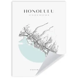 plakat-mapa-miasta-honolulu-kolo-21x297-cm