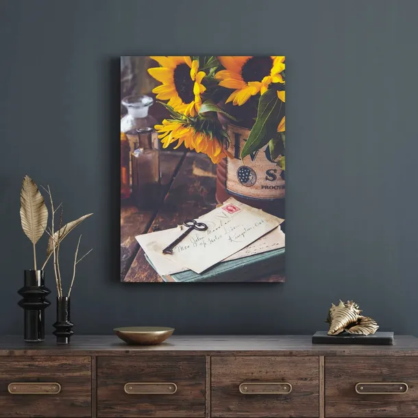 obraz-na-plotnie-botanika-listy-sloneczniki-40x60-format-pionowy