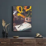 obraz-na-plotnie-botanika-listy-sloneczniki-40x60-format-pionowy