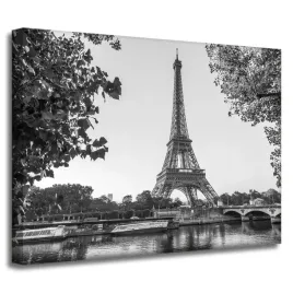 obrazy-na-plotnie-wieza-eiffla-czarno-biale-40x30