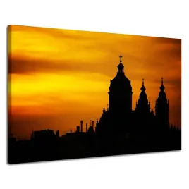 obraz-na-plotnie-architektura-zachod-slonca-120x80