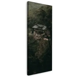 obraz-na-plotnie-natura-dom-na-zboczu-gory-40x120