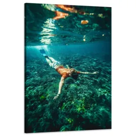 obraz-na-plotnie-ludzie-nurek-w-oceanie-60x90-cm
