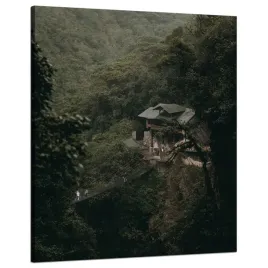 obraz-na-plotnie-natura-dom-na-zboczu-gory-80x100