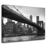 obraz-na-plotnie-manhattan-most-czarno-biale-40x30