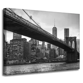 obraz-na-plotnie-manhattan-most-czarno-biale-40x30