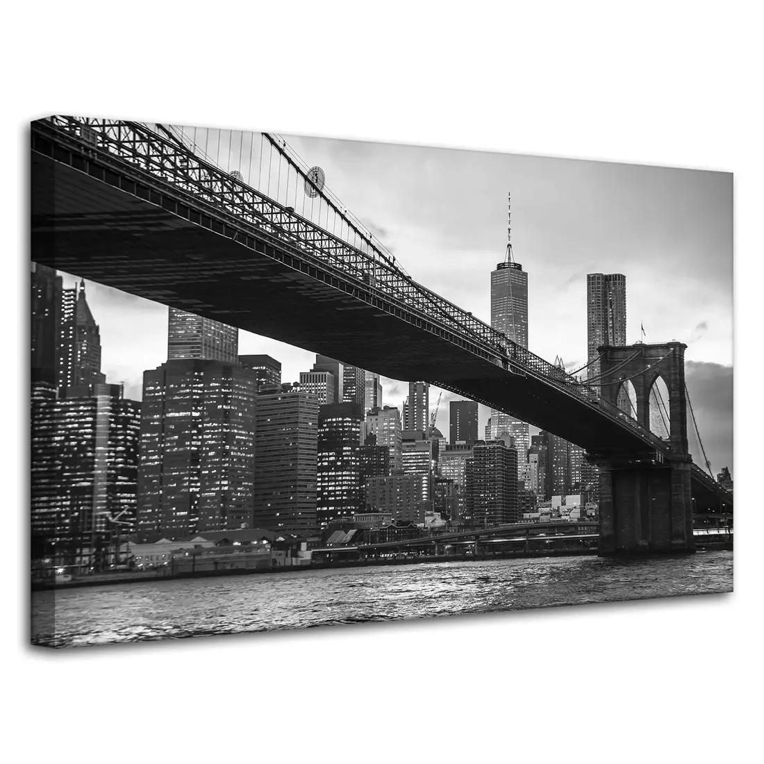 obraz-na-plotnie-manhattan-most-czarno-biale-80x50-stan-nowy