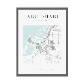 plakat-mapa-miasta-abu-dhabi-kwadrat-24x30-szara