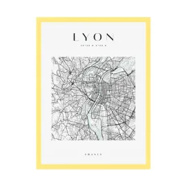 plakat-mapa-miasta-lyon-kwadrat-24x30-zolta