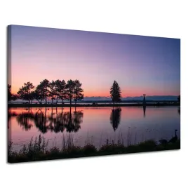 obraz-na-plotnie-zachod-slonca-nad-woda-120x80-cm