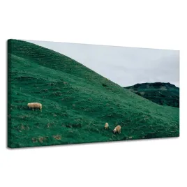 obraz-na-plotnie-natura-pastwisko-owce-gory-120x60