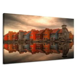 obraz-na-plotnie-kolorowe-domy-holandii-120x70-cm