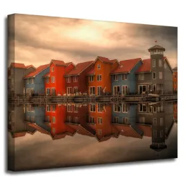 obraz-na-plotnie-kolorowe-domy-holandii-50x40-cm
