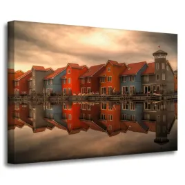 obraz-na-plotnie-kolorowe-domy-holandii-70x50-cm