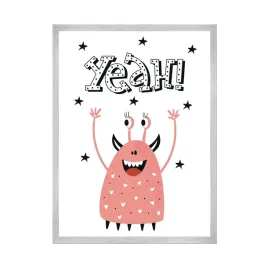 plakat-dzieciece-yeah-24x30-cm-ramka-srebrna