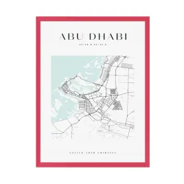 plakat-mapa-miasta-abu-dhabi-kwadrat-24x30-amarant