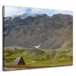 obraz-na-plotnie-natura-domek-w-gorach-100x80-cm