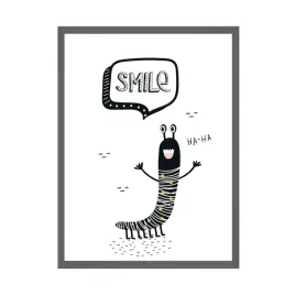 plakat-dzieciece-smile-usmiech-24x30-ramka-szara