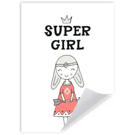 plakat-dzieciece-super-girl-dziewczyna-21x297-cm