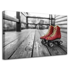 obrazy-na-plotnie-vintage-czerwone-rolki-80x50-cm