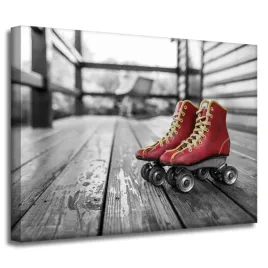 obrazy-na-plotnie-vintage-czerwone-rolki-40x30-cm