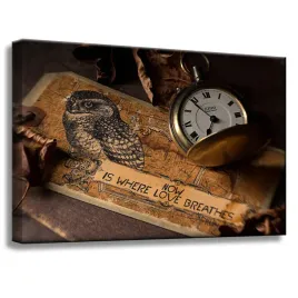 obraz-na-plotnie-vintage-zegar-zegarek-60x40-cm