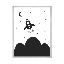 plakat-dzieciece-rakieta-24x30-cm-ramka-srebrna