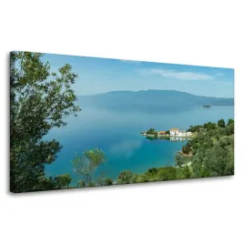 obraz-na-plotnie-natura-szczyty-gor-i-morze-80x40