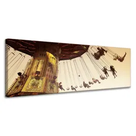obrazy-na-plotnie-ludzie-karuzela-zabawa-120x40-cm