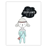 plakat-dzieciece-let-s-explore-24x30-ramka-amarant-stan-nowy