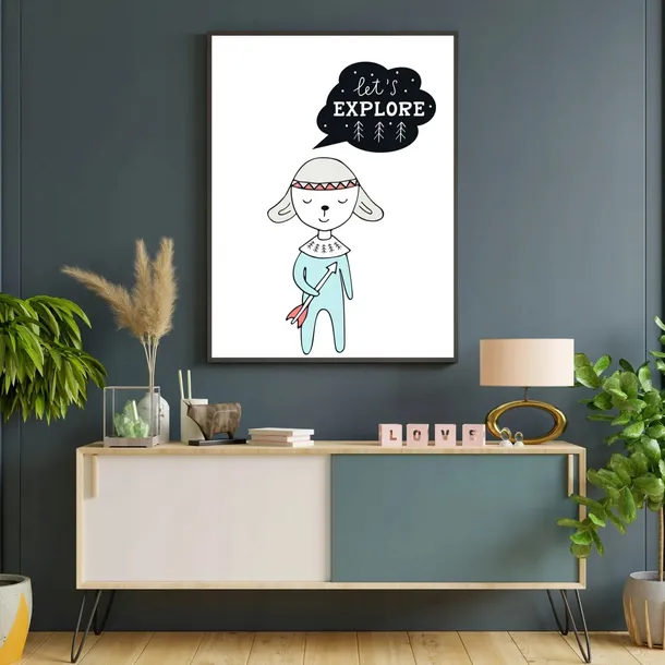 plakat-dzieciece-let-s-explore-24x30-ramka-amarant-szerokosc-produktu-24-cm
