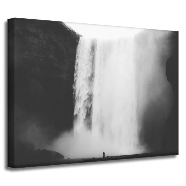 obrazy-na-plotnie-czarno-biale-wodospad-40x30-cm