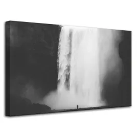 obrazy-na-plotnie-czarno-biale-wodospad-80x50-cm