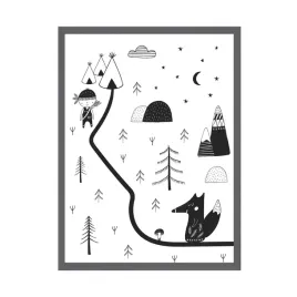 plakat-dzieciece-lisek-24x30-cm-ramka-szara