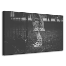obrazy-na-plotnie-czarno-biale-kalosze-100x60-cm