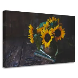 obrazy-na-plotnie-sloneczniki-w-wazonie-90x60-cm