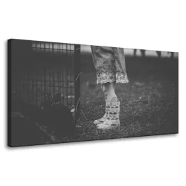 obrazy-na-plotnie-czarno-biale-kalosze-80x40-cm